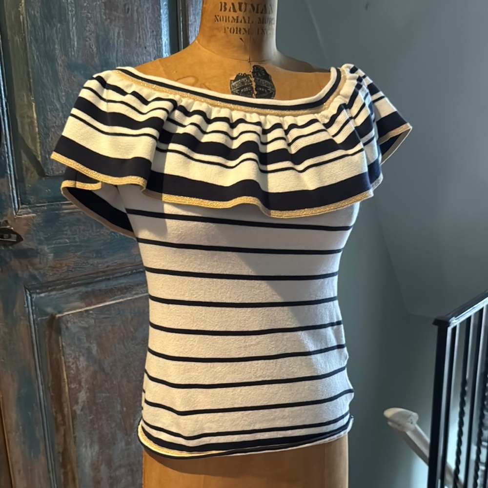 Lilly Pulitzer knit Striped Off-Shoulder Top